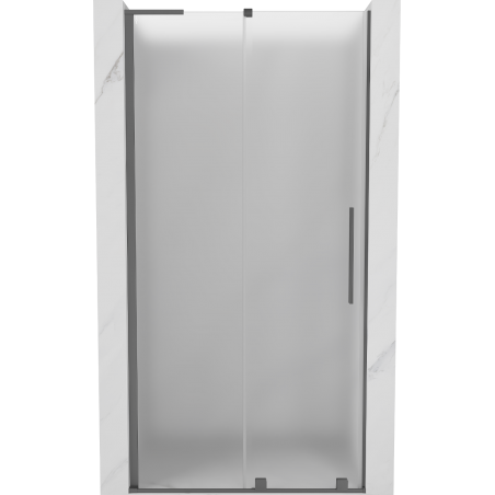 Mexen Velar L shower sliding doors 90 cm, frosted, gun metal - 871-090-003-31-95