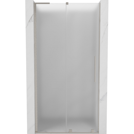 Mexen Velar L Sliding Shower Door 110 cm, Frosted, Brushed Nickel - 871-110-003-31-97