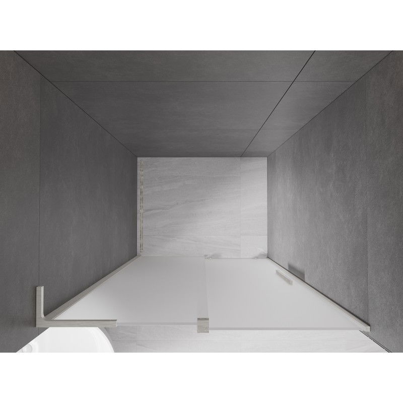 Mexen Velar L Sliding Shower Door 110 cm, Frosted, Brushed Nickel - 871-110-003-31-97