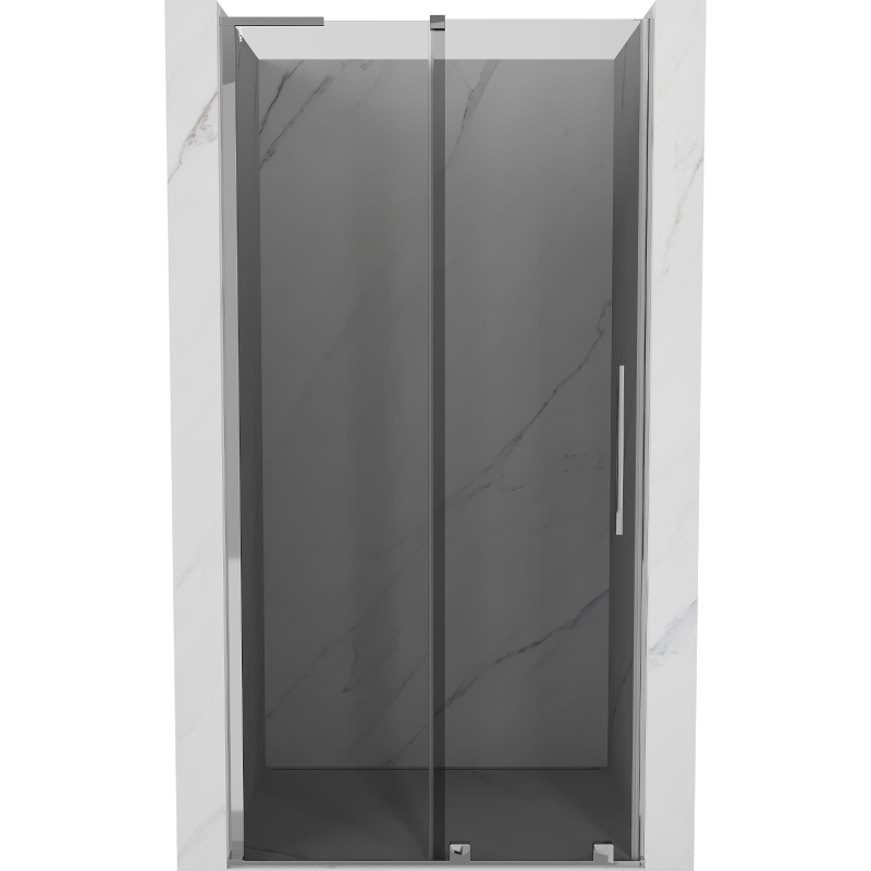 Mexen Velar L 90 cm Sliding Shower Door, Graphite, Chrome - 871-090-003-41-01