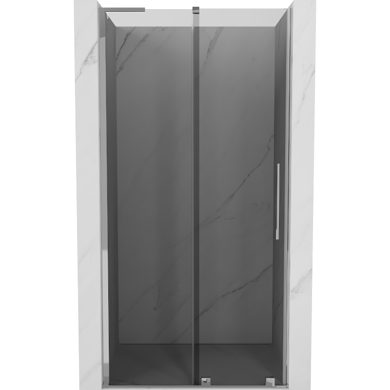 Mexen Velar L 100 cm Sliding Shower Door, Graphite, Chrome - 871-100-003-41-01