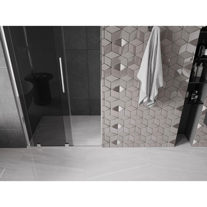Mexen Velar L 100 cm Sliding Shower Door, Graphite, Chrome - 871-100-003-41-01