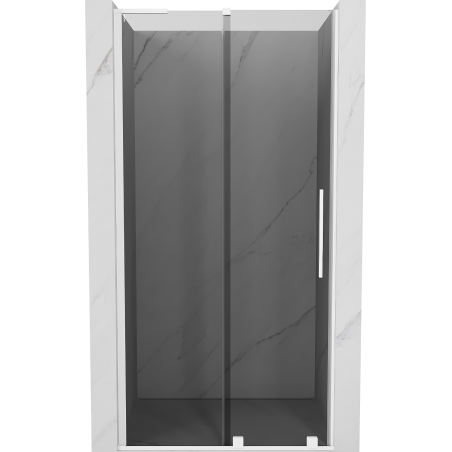 Mexen Velar L 90 cm Sliding Shower Door, Graphite, White - 871-090-003-41-20