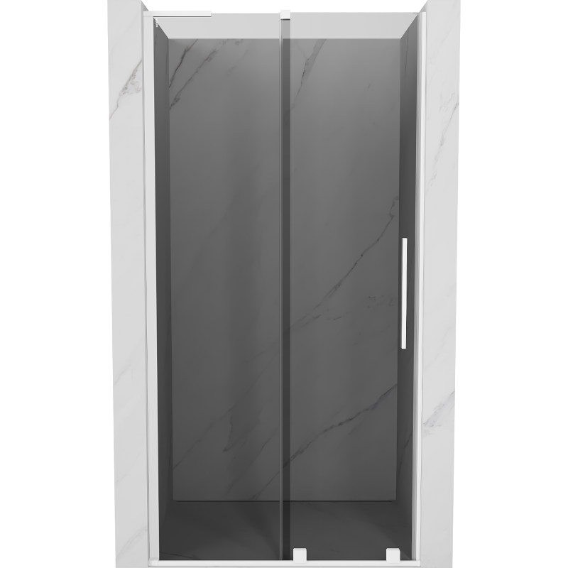 Mexen Velar L sliding shower door 100 cm, graphite, white - 871-100-003-41-20