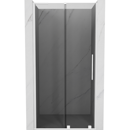 Mexen Velar L sliding shower door 100 cm, graphite, white - 871-100-003-41-20