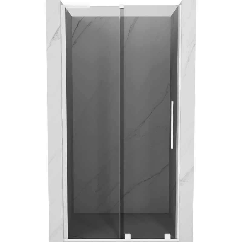 Mexen Velar L shower sliding doors 110 cm, graphite, white - 871-110-003-41-20