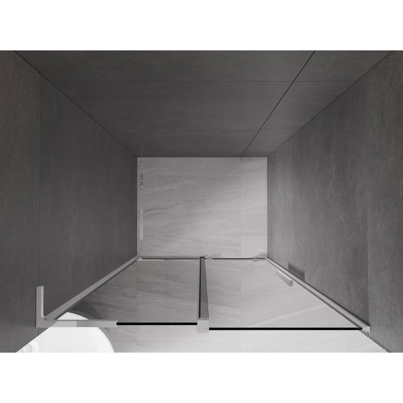 Mexen Velar L sliding shower door 120 cm, graphite, chrome - 871-120-003-41-01