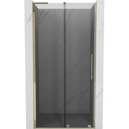 Mexen Velar L sliding shower door 100 cm, graphite, gold - 871-100-003-41-50