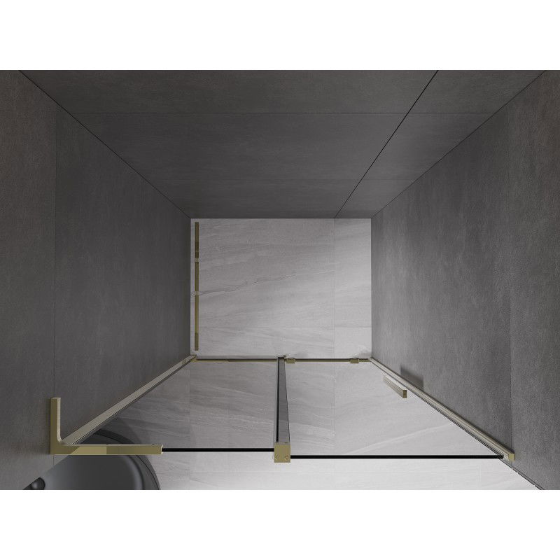 Mexen Velar L 90 cm sliding shower door, graphite, gold - 871-090-003-41-50