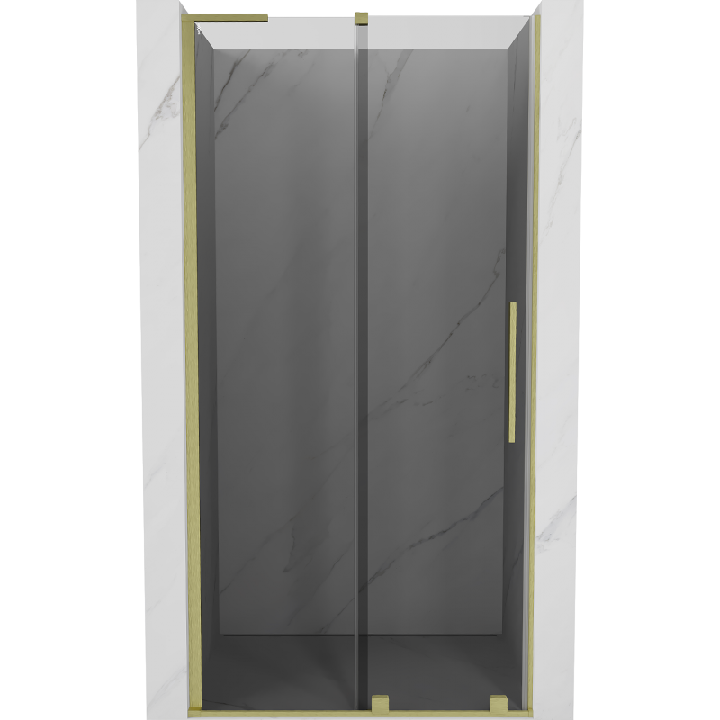 Mexen Velar L sliding shower door 120 cm, graphite, brushed gold - 871-120-003-41-55