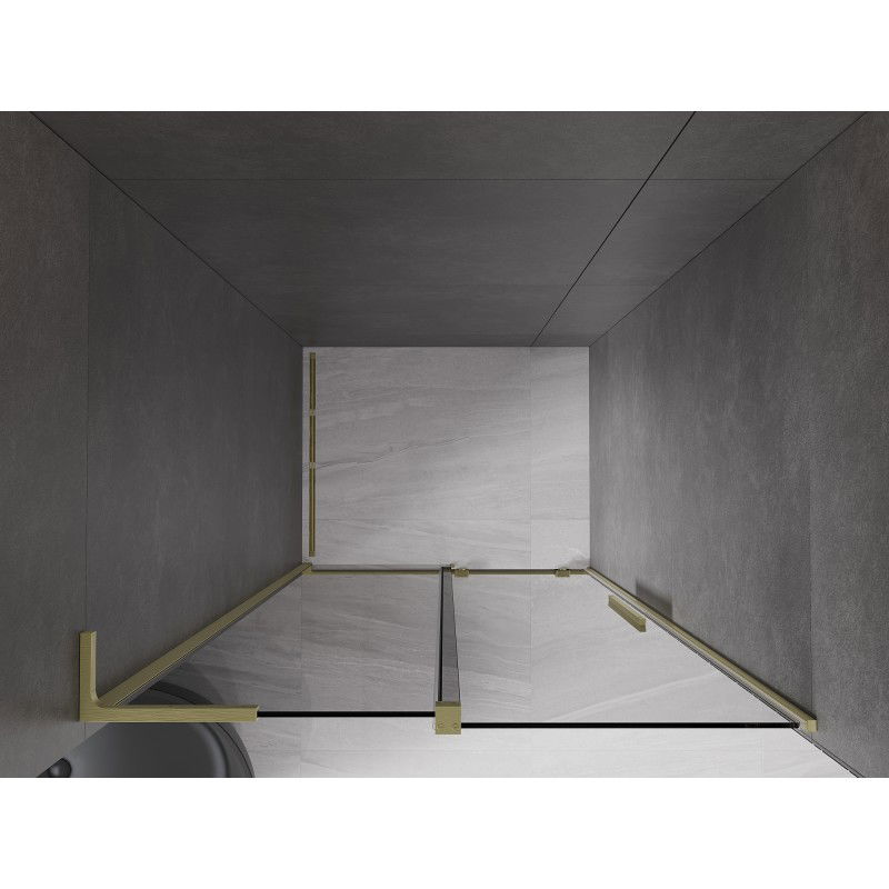 Mexen Velar L sliding shower door 120 cm, graphite, brushed gold - 871-120-003-41-55