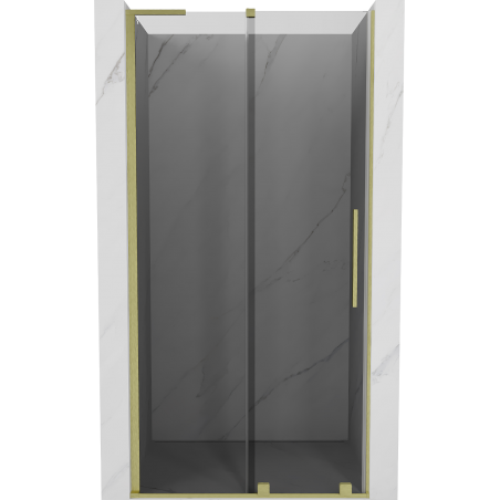 Mexen Velar L sliding shower door 90 cm, graphite, brushed gold - 871-090-003-41-55