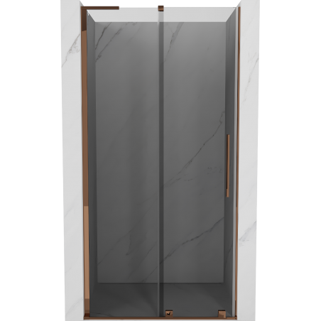 Mexen Velar L sliding shower door 90 cm, graphite, rose gold - 871-090-003-41-60