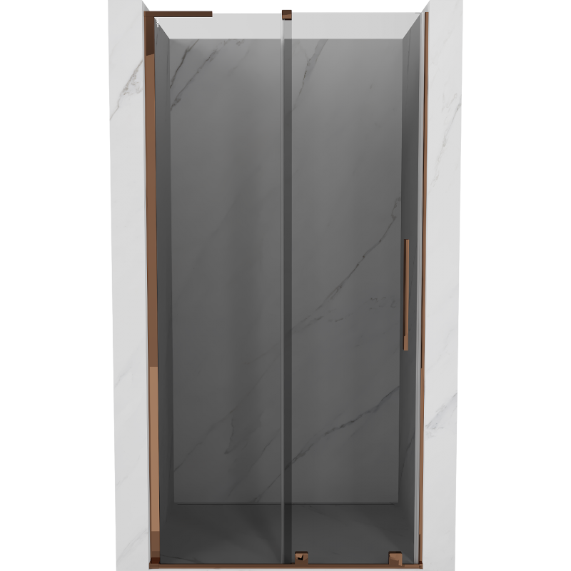 Mexen Velar L sliding shower door 100 cm, graphite, pink gold - 871-100-003-41-60