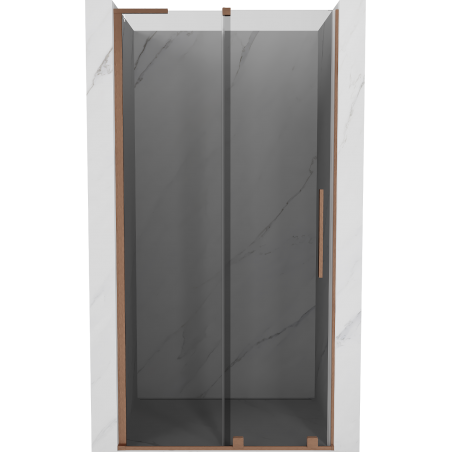 Mexen Velar L Sliding Shower Door 120 cm, Graphite, Brushed Copper - 871-120-003-41-65