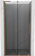 Mexen Velar L Sliding Shower Door 120 cm, Graphite, Brushed Copper - 871-120-003-41-65