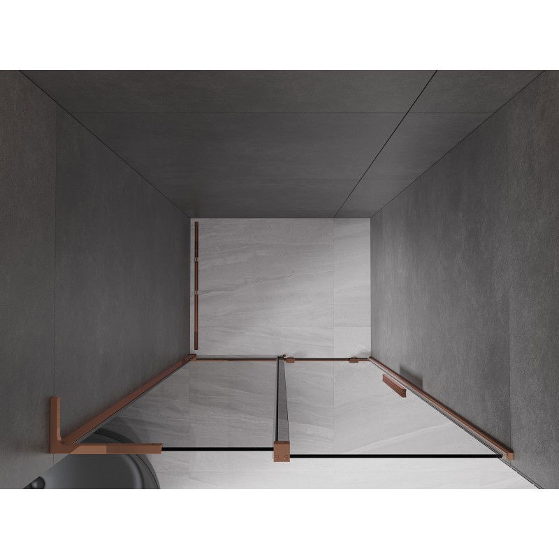 Mexen Velar L sliding shower door 120 cm, graphite, rose gold - 871-120-003-41-60