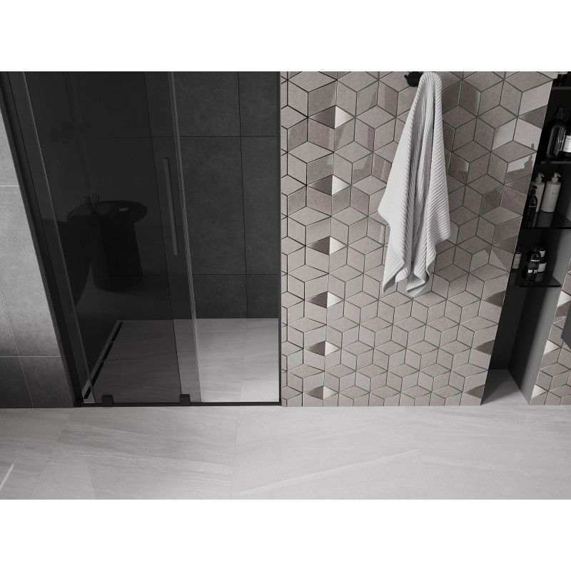 Mexen Velar L sliding shower door 110 cm, graphite, black - 871-110-003-41-70