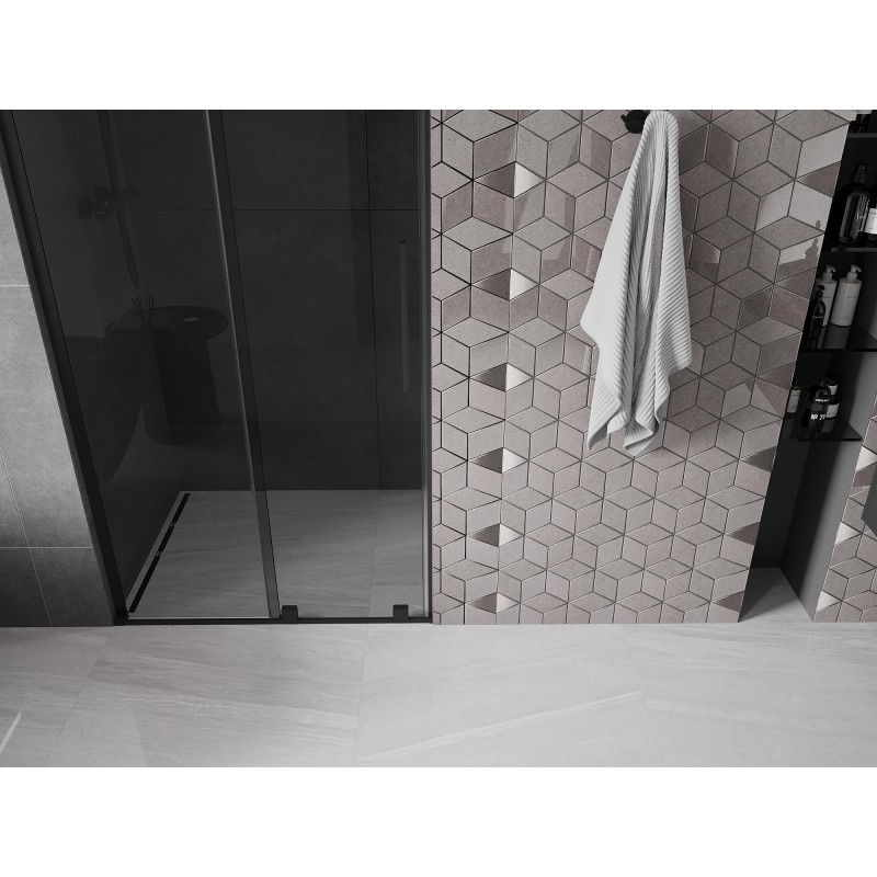 Mexen Velar L sliding shower door 110 cm, graphite, black - 871-110-003-41-70