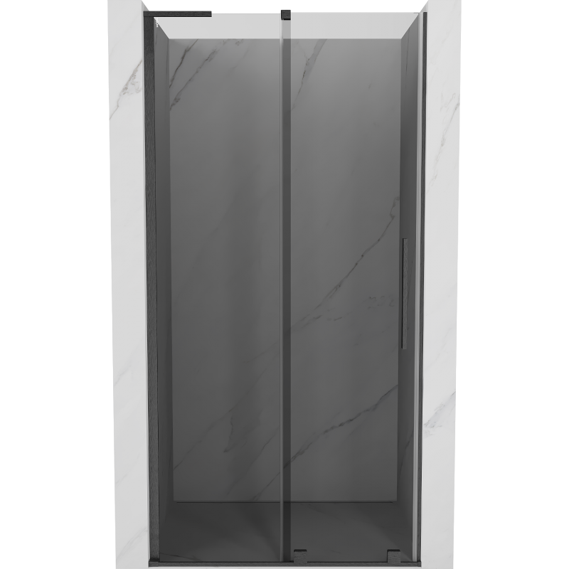 Mexen Velar L sliding shower door 90 cm, graphite, brushed gun gray - 871-090-003-41-66