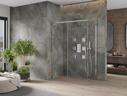 Mexen Omega sliding shower cabin 140 x 70 cm, transparent, chrome - 825-140-070-01-00