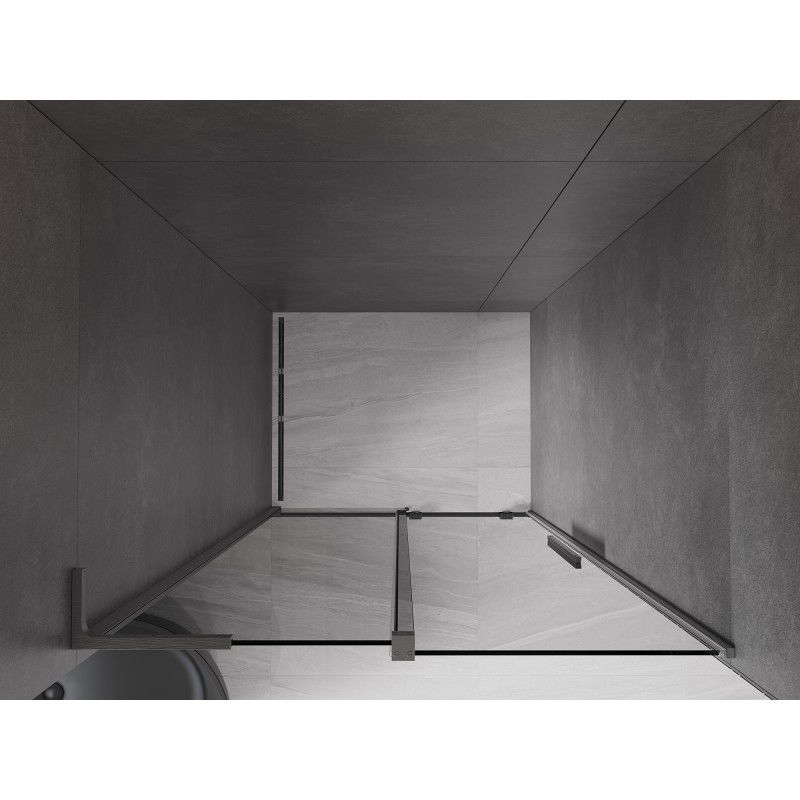 Mexen Velar L sliding shower doors 100 cm, graphite, brushed gun gray - 871-100-003-41-66