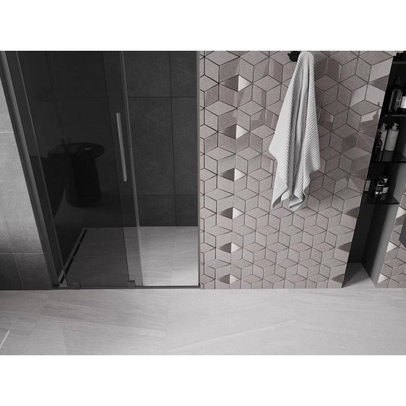Mexen Velar L 90 cm Sliding Shower Door, Graphite, Gun Metal - 871-090-003-41-95