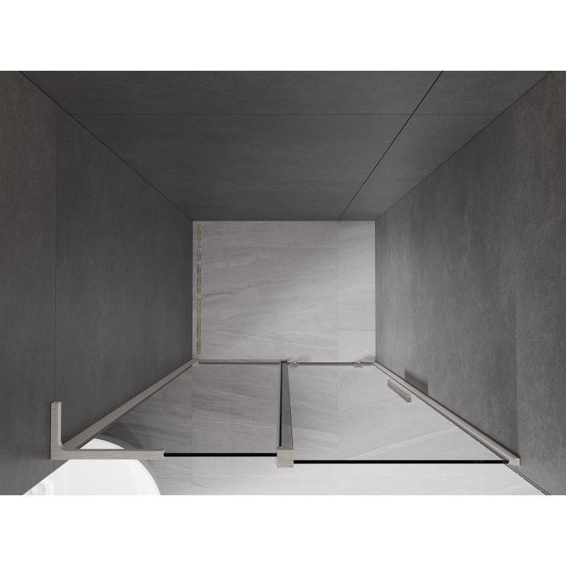 Mexen Velar L Sliding Shower Door 110 cm, Graphite, Brushed Nickel - 871-110-003-41-97