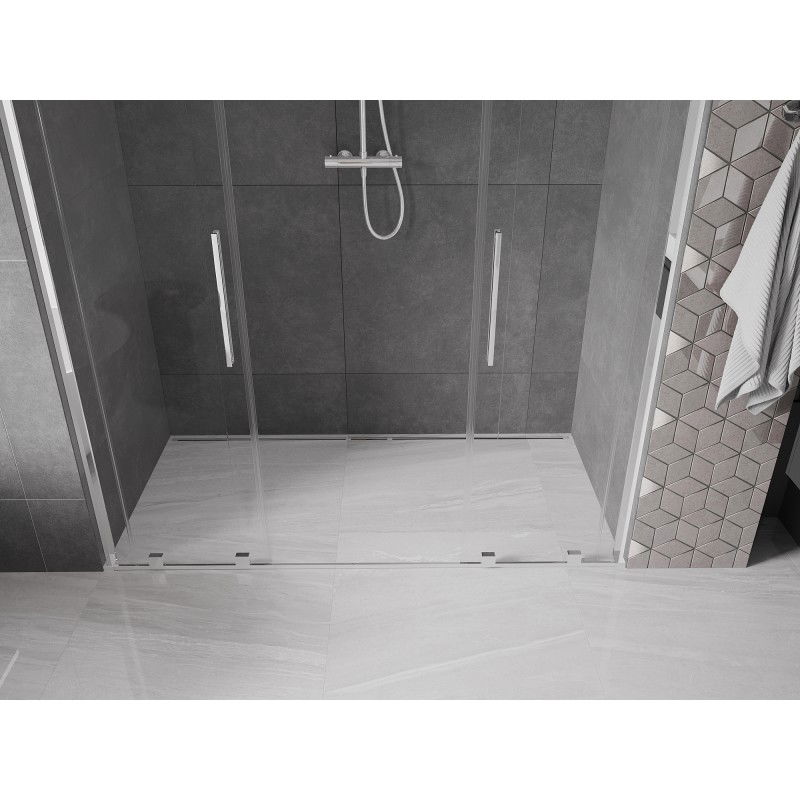 Mexen Velar L Duo sliding shower door 170 cm, transparent, chrome - 871-170-003-02-01