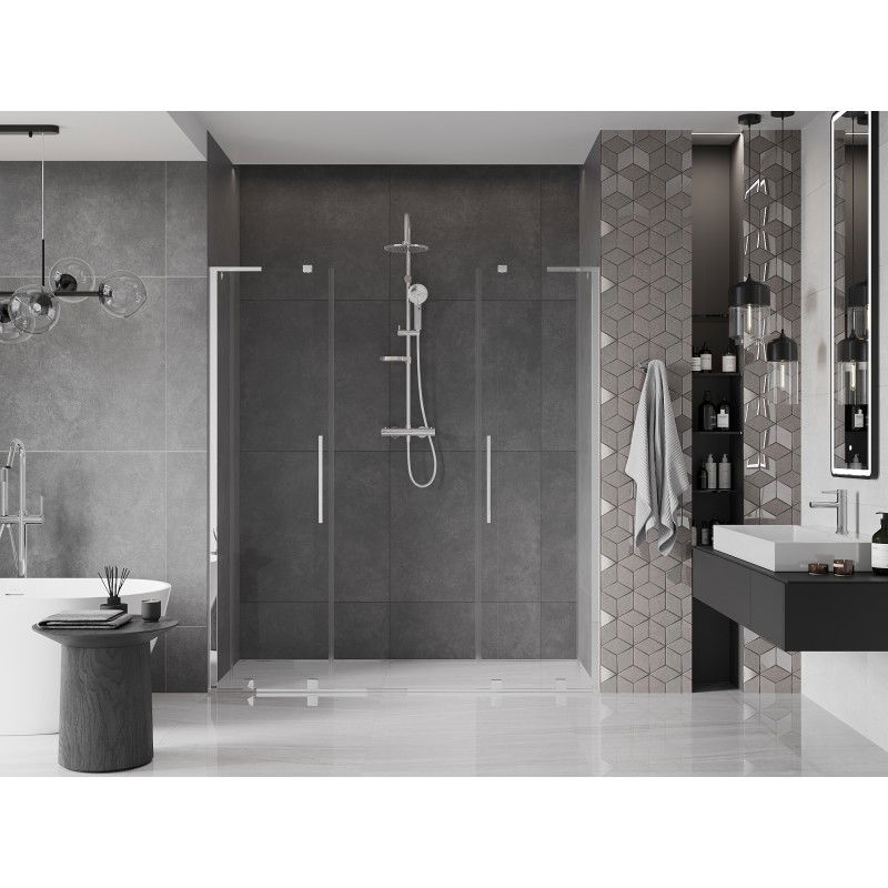 Mexen Velar L Duo sliding shower door 200 cm, transparent, chrome - 871-200-003-02-01