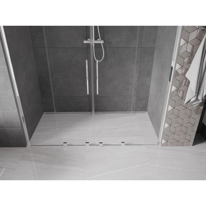 Mexen Velar L Duo sliding shower door 200 cm, transparent, chrome - 871-200-003-02-01