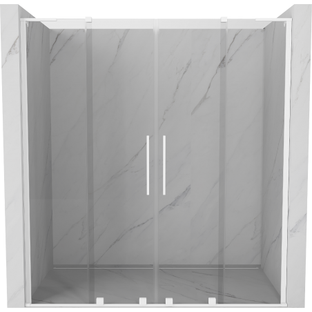 Mexen Velar L Duo 200 cm sliding shower doors, transparent, white - 871-200-003-02-20