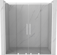 Mexen Velar L Duo 200 cm sliding shower doors, transparent, white - 871-200-003-02-20
