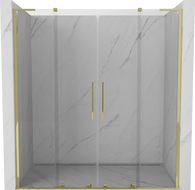 Mexen Velar L Duo sliding shower doors 180 cm, transparent, gold - 871-180-003-02-50