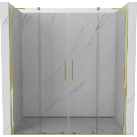 Mexen Velar L Duo sliding shower door 200 cm, transparent, gold - 871-200-003-02-50