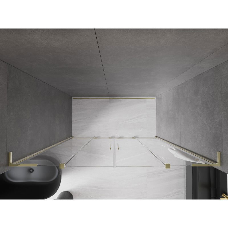 Mexen Velar L Duo sliding shower doors 180 cm, transparent, gold - 871-180-003-02-50