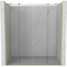 Mexen Velar L Duo sliding shower door 180 cm, transparent, brushed gold - 871-180-003-02-55