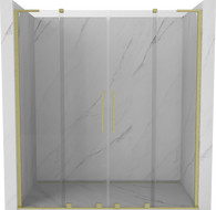 Mexen Velar L Duo sliding shower door 180 cm, transparent, brushed gold - 871-180-003-02-55