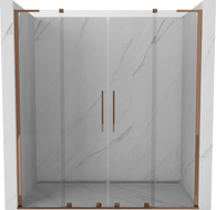Mexen Velar L Duo 170 cm Sliding Shower Doors, Transparent, Rose Gold - 871-170-003-02-60