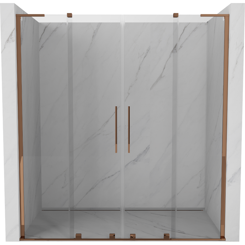 Mexen Velar L Duo sliding shower doors 180 cm, transparent, rose gold - 871-180-003-02-60