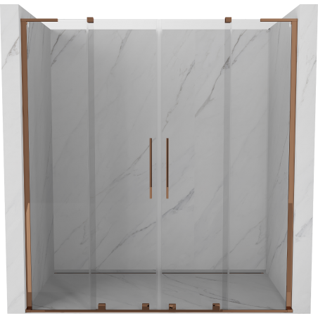 Mexen Velar L Duo sliding shower doors 180 cm, transparent, rose gold - 871-180-003-02-60