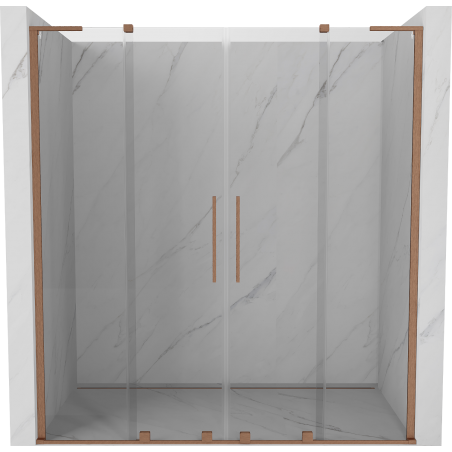 Mexen Velar L Duo sliding shower door 180 cm, transparent, brushed copper - 871-180-003-02-65