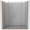 Mexen Velar L Duo sliding shower door 180 cm, transparent, brushed copper - 871-180-003-02-65