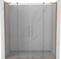 Mexen Velar L Duo sliding shower door 200 cm, transparent, brushed copper - 871-200-003-02-65