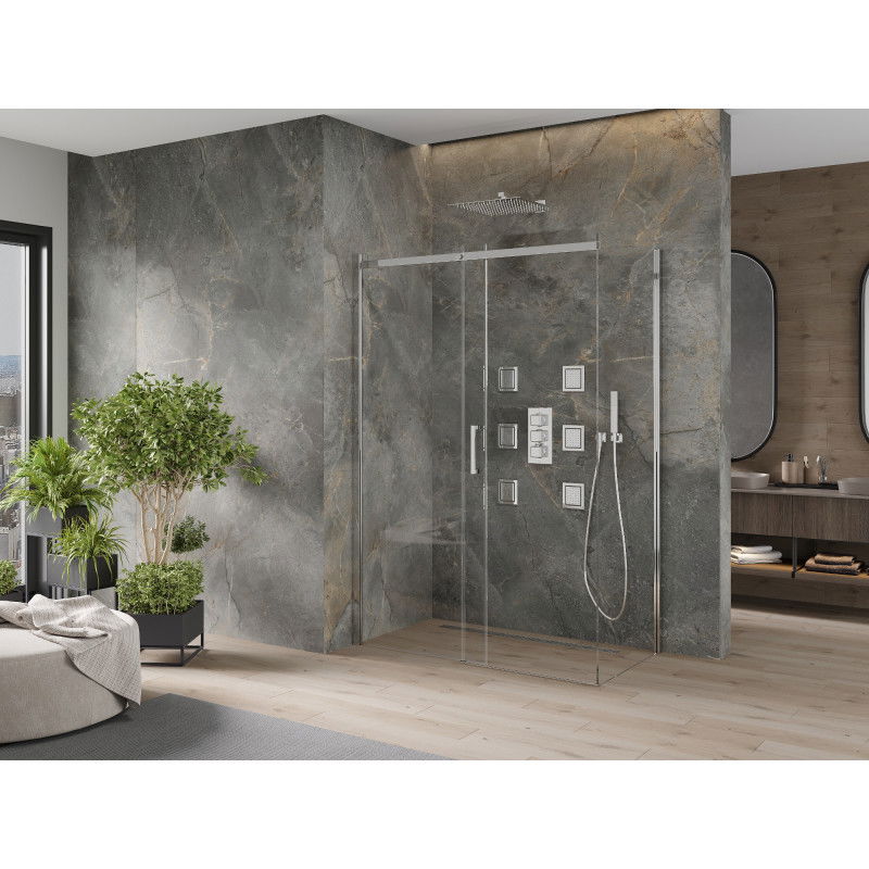 Mexen Omega sliding shower enclosure 150 x 80 cm, transparent, chrome - 825-150-080-01-00