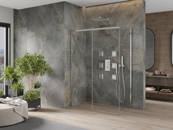 Mexen Omega sliding shower enclosure 150 x 80 cm, transparent, chrome - 825-150-080-01-00