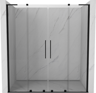 Mexen Velar L Duo sliding shower door 170 cm, transparent, black - 871-170-003-02-70