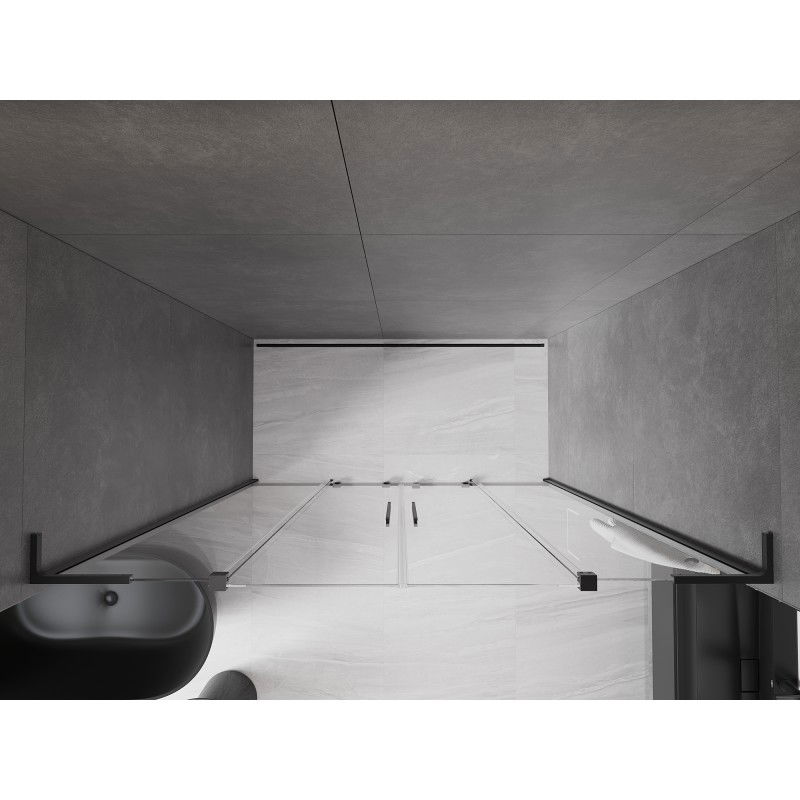 Mexen Velar L Duo 170 cm Sliding Shower Door, Transparent, Black - 871-170-003-02-70