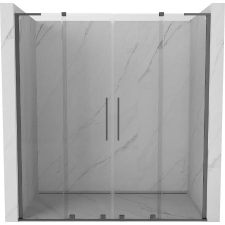 Mexen Velar L Duo 170 cm Sliding Shower Door, Transparent, Gun Metal - 871-170-003-02-95