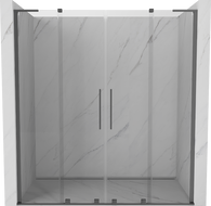 Mexen Velar L Duo sliding shower door 170 cm, transparent, gun metal - 871-170-003-02-95